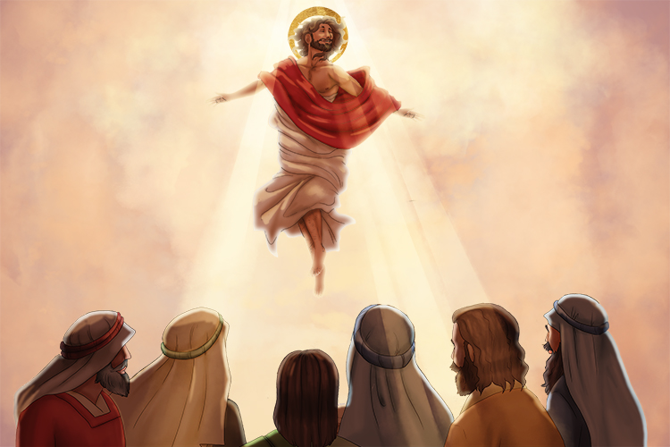 He ascended and it brought to everyone's attention (ascension) as he rose towards heaven.